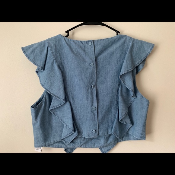 Cropped Denim Blouse - Picture 2 of 3